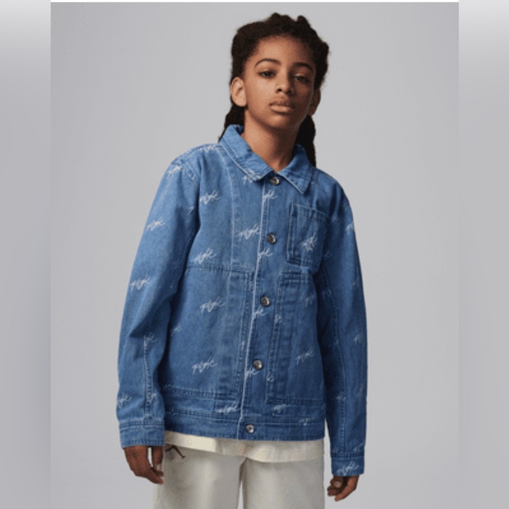 Kid’s Jordan Heritage Blue Jean Jacket New XL